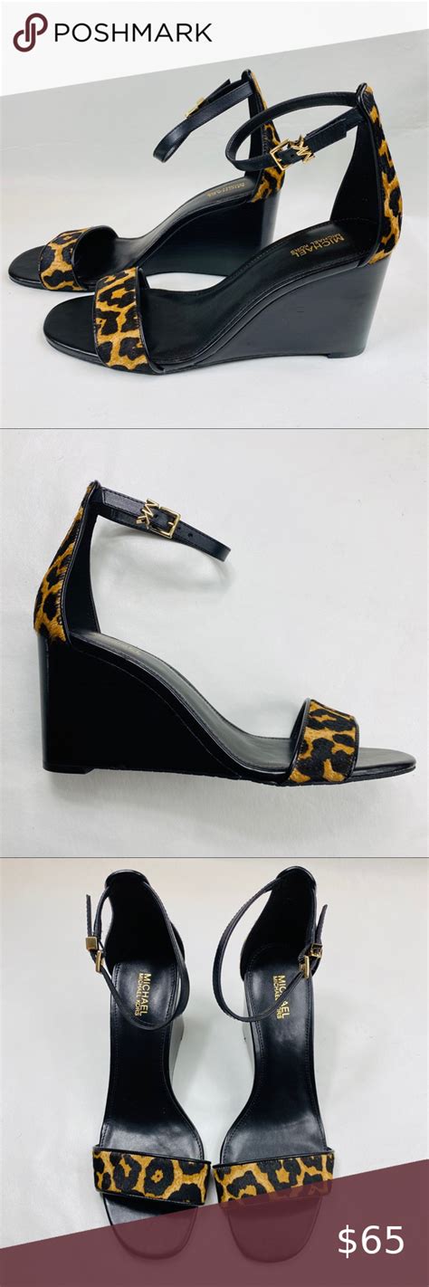 michael kors fiona wedge leopard|Michael Kors Leopard Print Fiona Wedge .